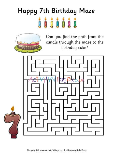 7th birthday maze