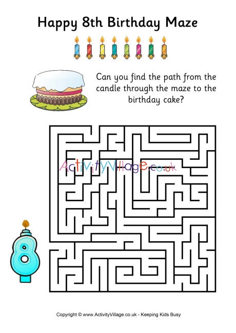 8th birthday maze