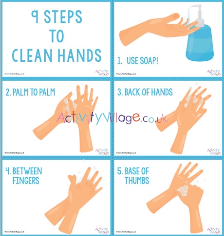 9 steps to clean hands slideshow