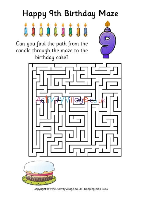 9th birthday maze