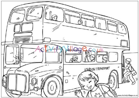 London bus colouring page