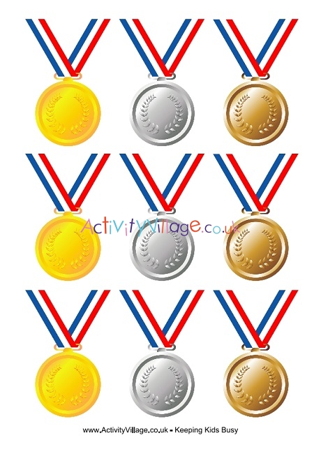 Olympic medals with ribbon