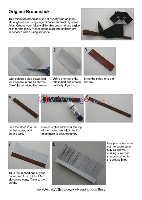 Origami broomstick instructions