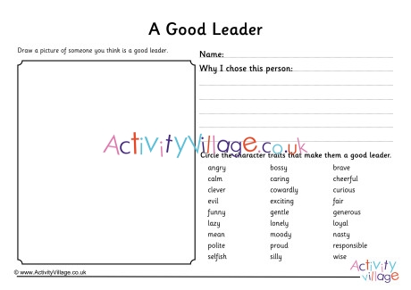 A Good Leader Worksheet