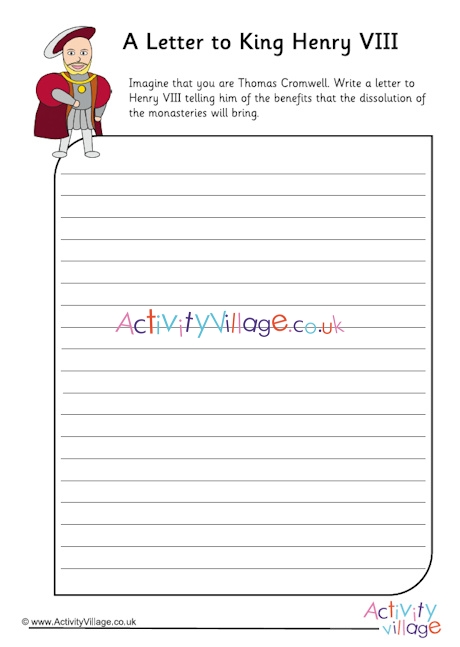 A Letter to Henry VIII worksheet