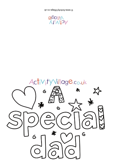 A Special Dad colouring card