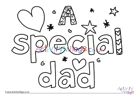 A special dad colouring page