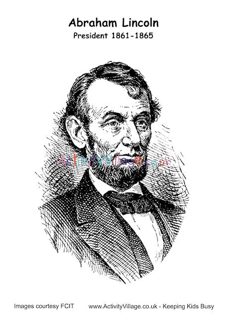 Abraham Lincoln colouring page 2