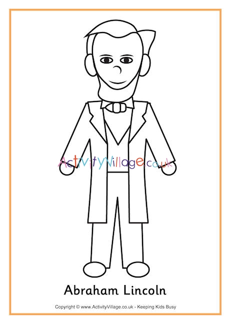 Abraham Lincoln colouring page 3