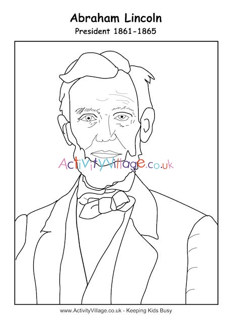 Abraham Lincoln colouring page