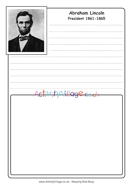 Abraham Lincoln notebooking page