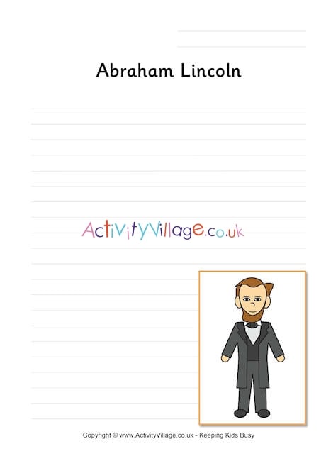 Abraham Lincoln writing page