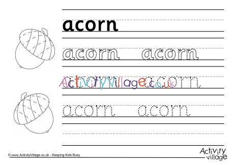 Acorn Handwriting Worksheet