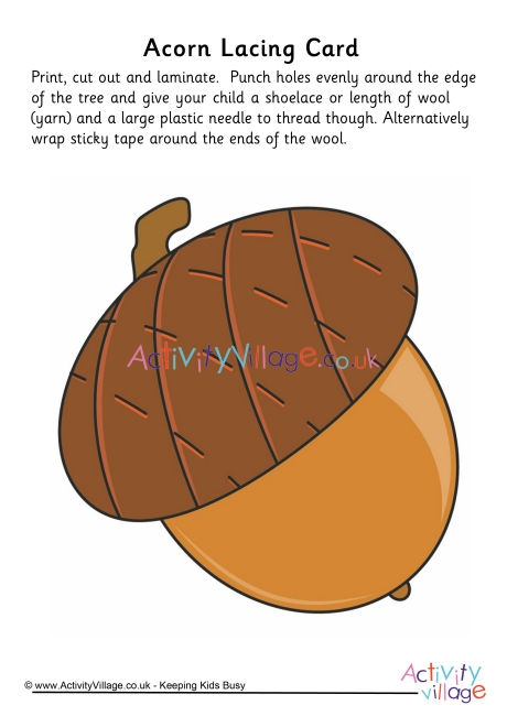 Acorn Lacing Card