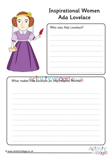 Ada Lovelace Inspirational Women Worksheet