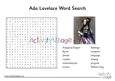 Ada Lovelace Word Search