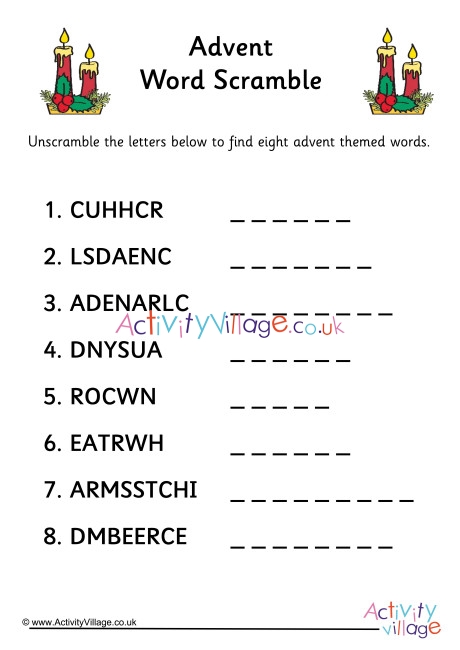 Advent Word Scramble