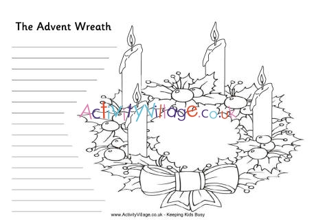 Advent wreath writing activity