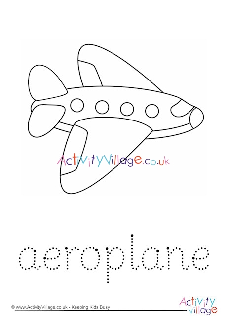 Aeroplane Word Tracing