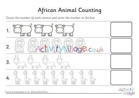 African animal counting 1 