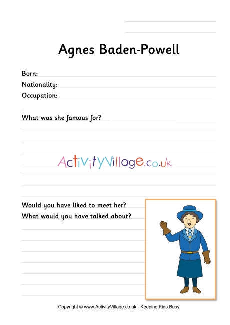 Agnes Baden-Powell worksheet