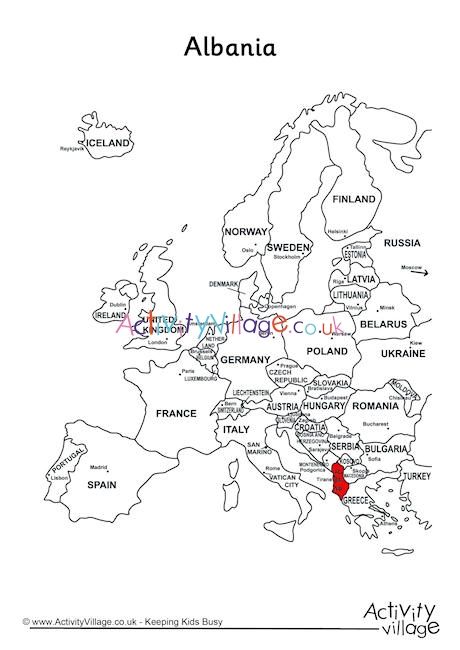 Albania On Map Of Europe