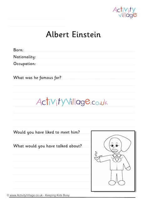 Albert Einstein Worksheet