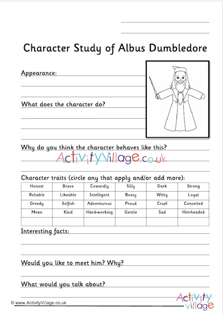Albus Dumbledore worksheet