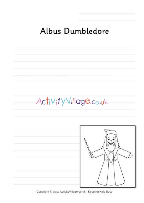 Albus Dumbledore writing page