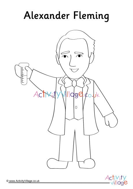 Alexander Fleming Colouring Page