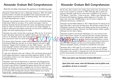 Alexander Graham Bell Comprehension