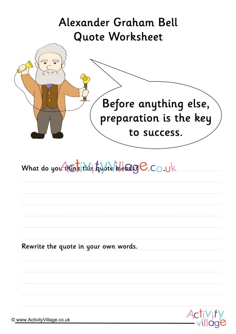 Alexander Graham Bell Quote Worksheet