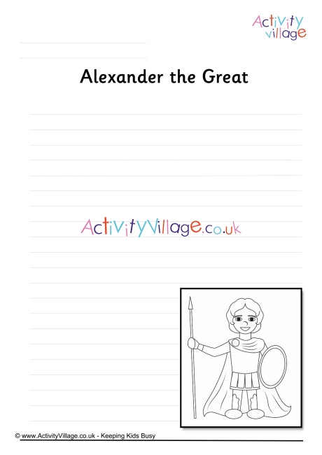 Alexander the Great Writing Page