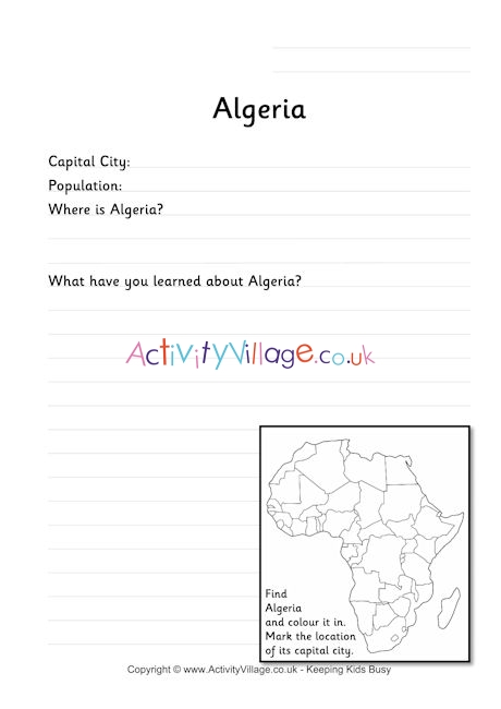 Algeria worksheet 