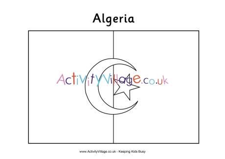 Algerian flag colouring page