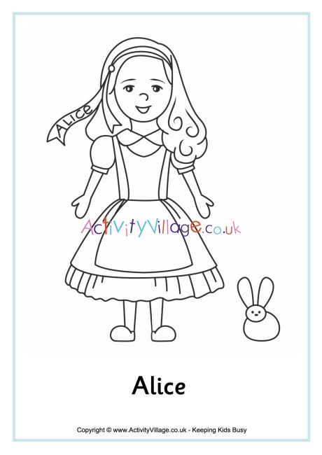 Alice Colouring Page