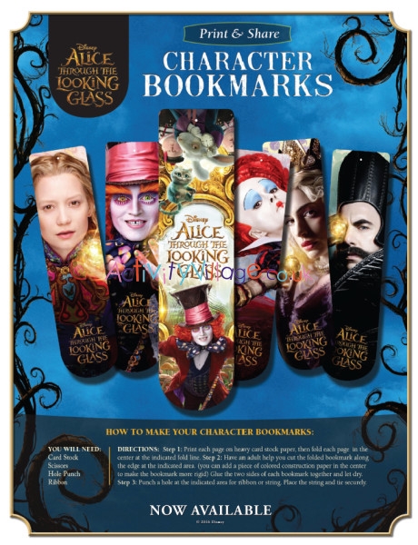 Alice Through the Looking Glass bookmarks