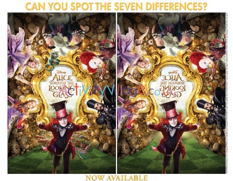 Alice Through the Looking Glass spot the differences