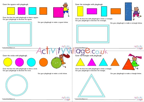 All 2D Shape Playdough Mats