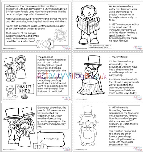 All about Groundhog Day colouring booklet