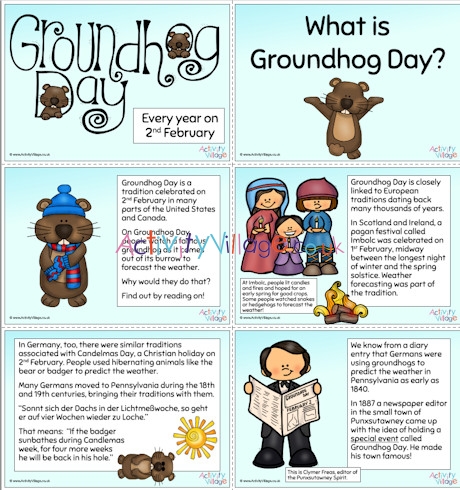 All About Groundhog Day slideshow printable