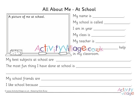 All About Me At School