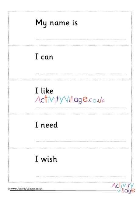 All About Me flip book