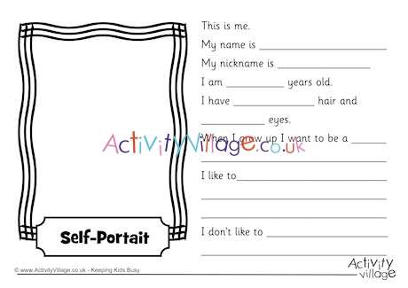 All About Me worksheet 1