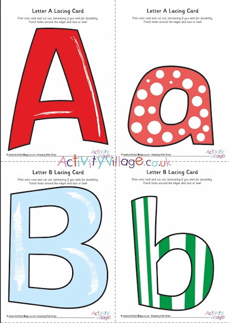 All alphabet lacing cards