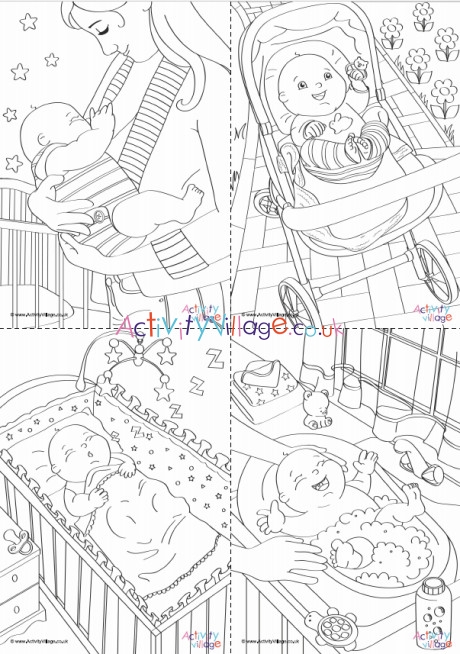 All Baby's Day Colouring Pages 1