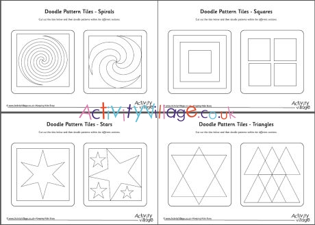 All doodle pattern tile shapes