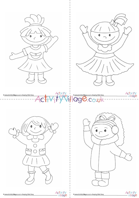 All girl colouring pages