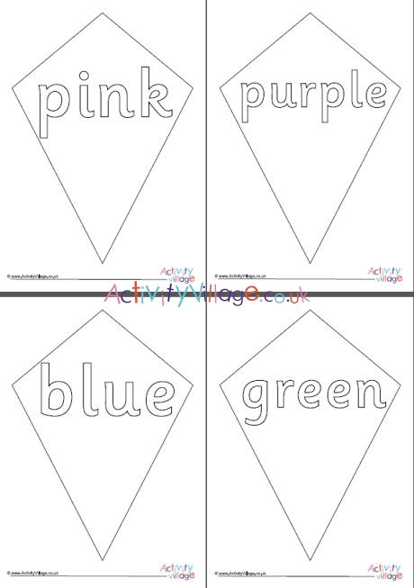 All kite colour colouring pages