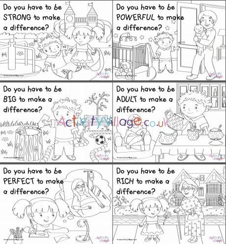 All making a difference colouring pages